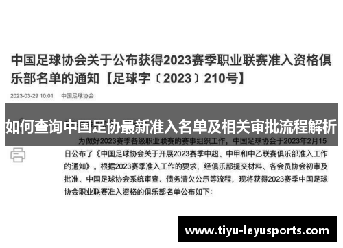 如何查询中国足协最新准入名单及相关审批流程解析 如何查询中国足协最新准入名单及相关审批流程解析
